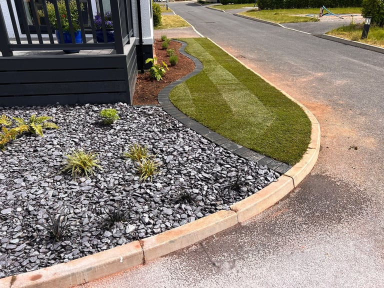 Planting bed completed by PC Landscaping in South Devon