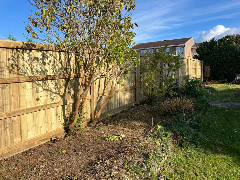 Close-board fencing completed by PC Landscaping in South Devon