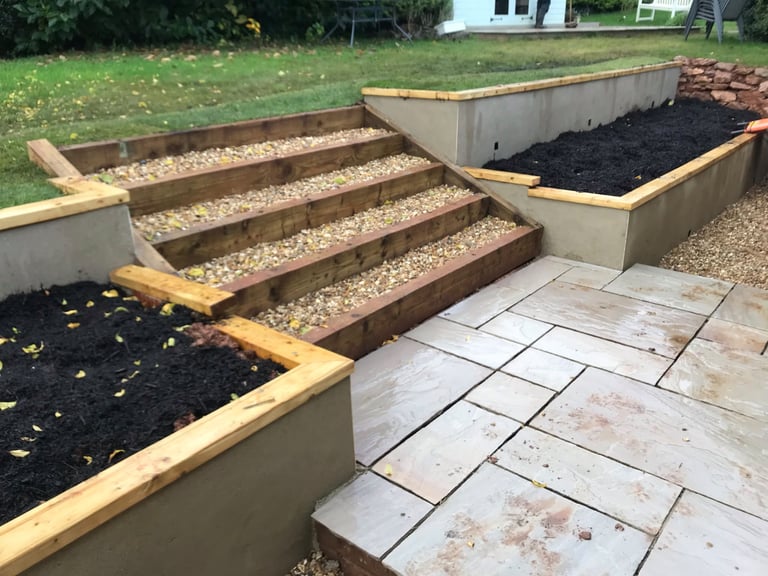 Landscaping project completed by PC Landscaping in South Devon