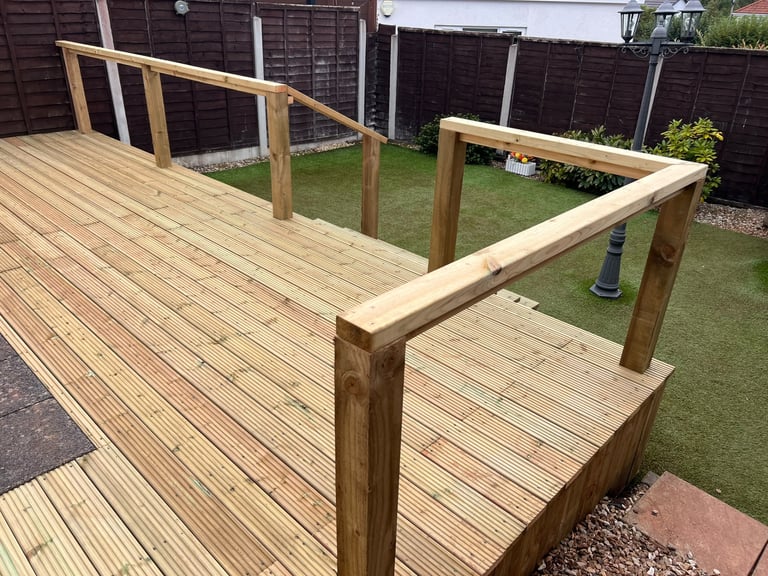 Timber decking completed by PC Landscaping in South Devon