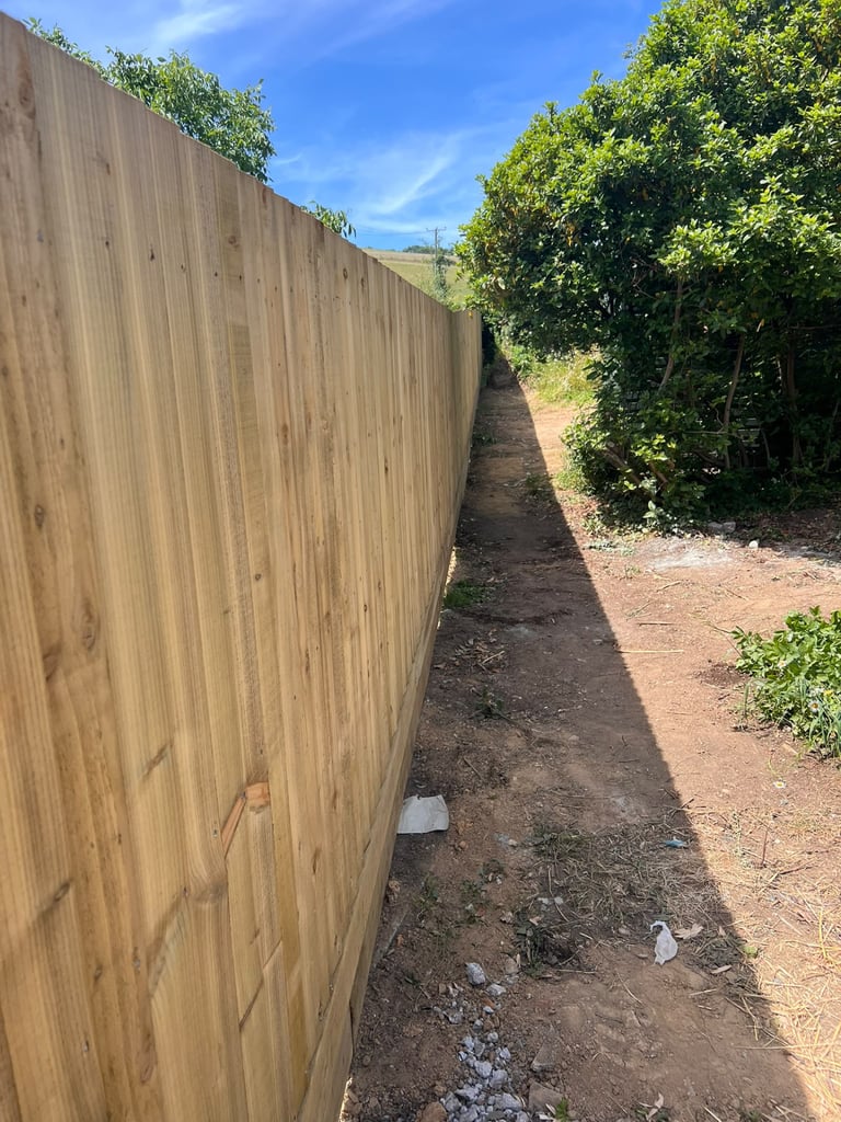 Close-board fencing completed by PC Landscaping in South Devon