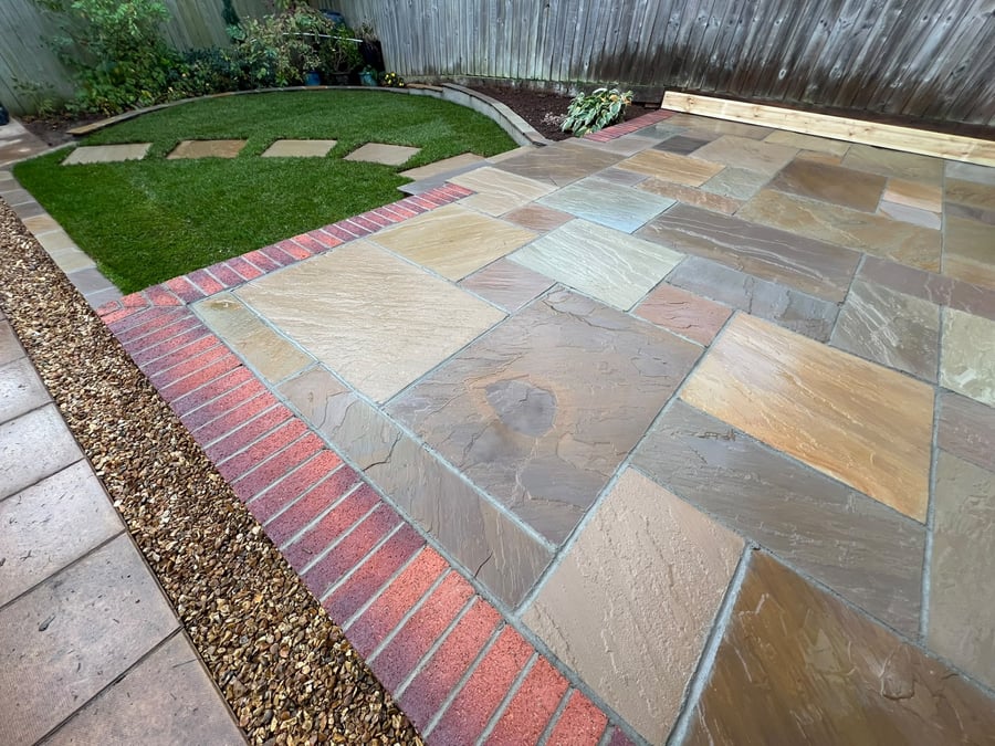 Indian Sandstone Patios by PC Landscaping in South Devon: project photo 6