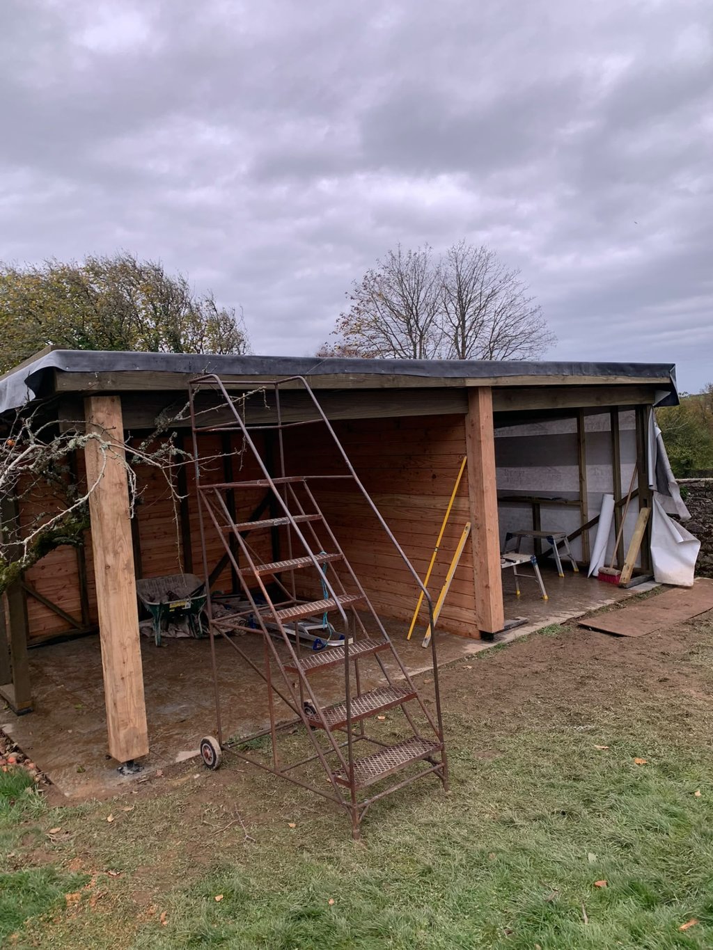 Garden room, timber frame through to finished build, during