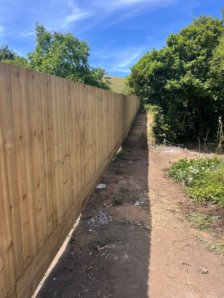 Close-board fencing completed by PC Landscaping in South Devon